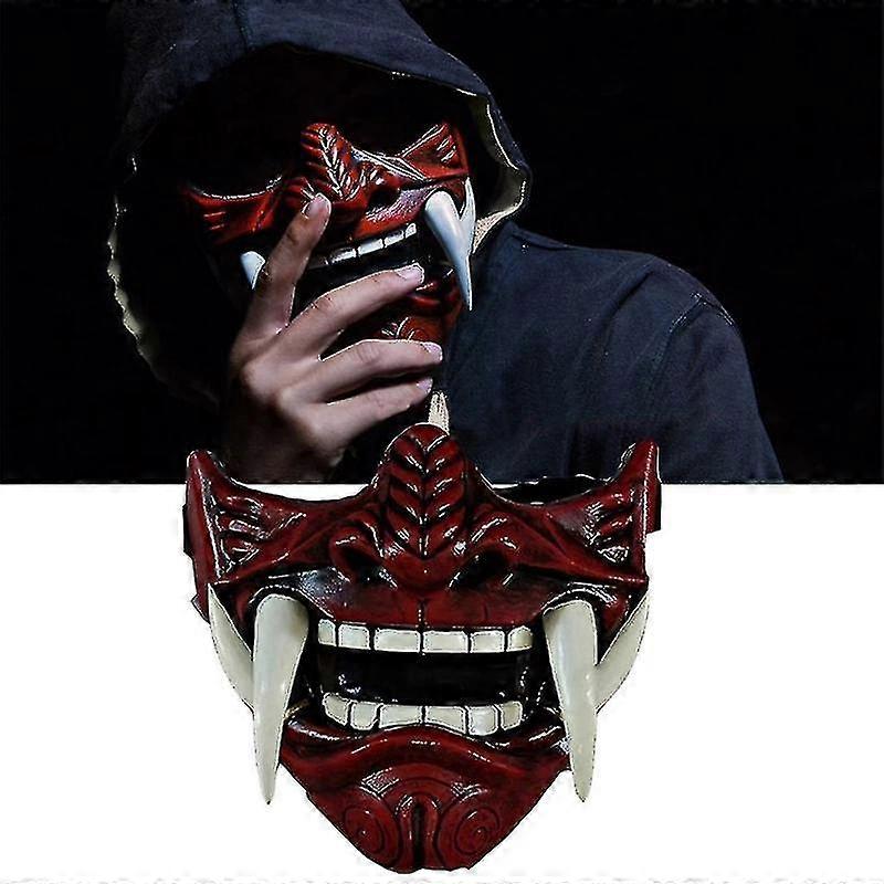 Mike Half Face Assassin Ronin Samurai Mask Demon Oni Mempo