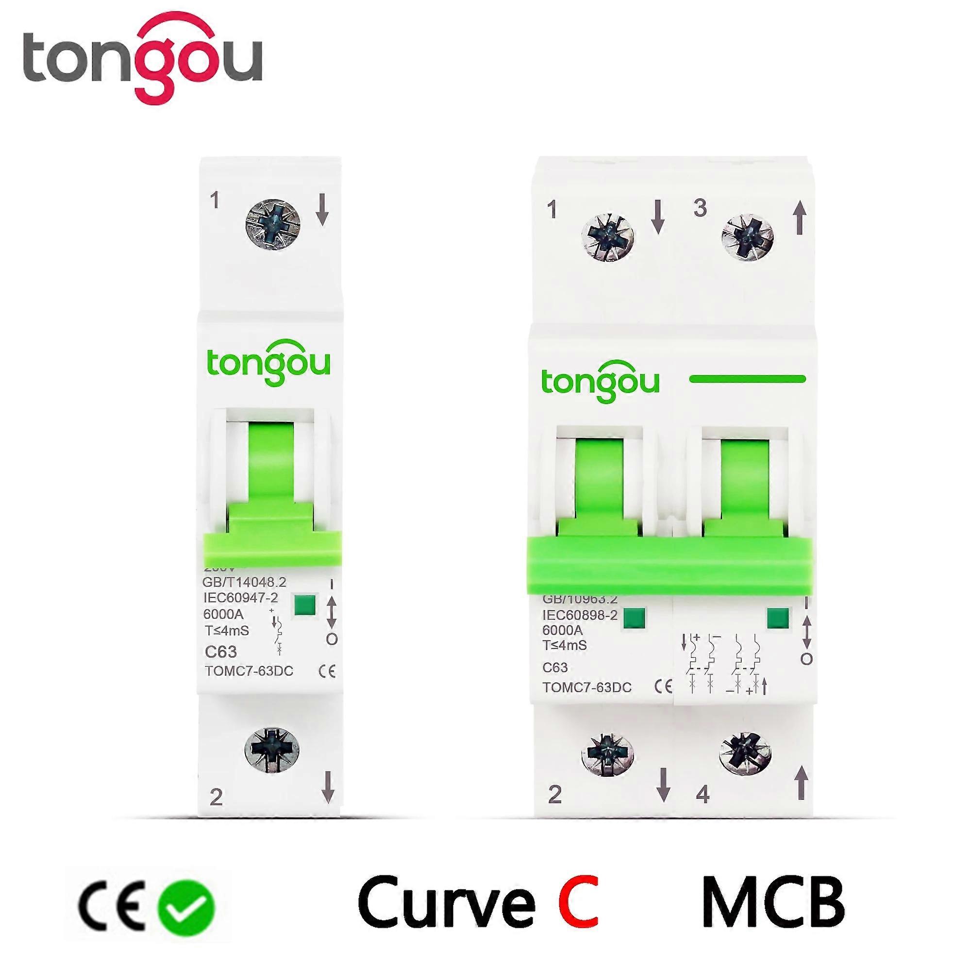 Curve C MCB 1P 2P 1A 6A 10A 16A 20A 25A 32A 40A 50A 63A Miniature Circuit Breaker 6KA 110V/230V 50/60HZ with CE Certification