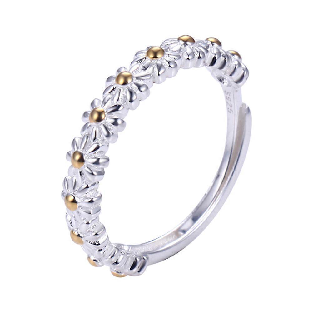 Oval Ring Flower Open Ring Adjustable Daisy Ring Open Circle Ring Open Band Ring Open Cuff Ring