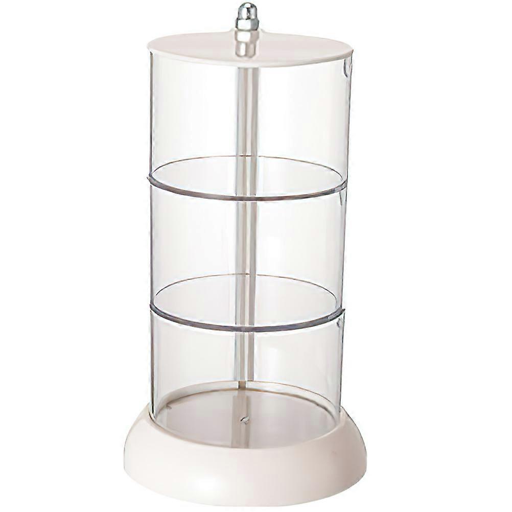 Makeup Puff Holder Makeup Sponge Box Rotatable Three-layers Makeup Puff Organizer