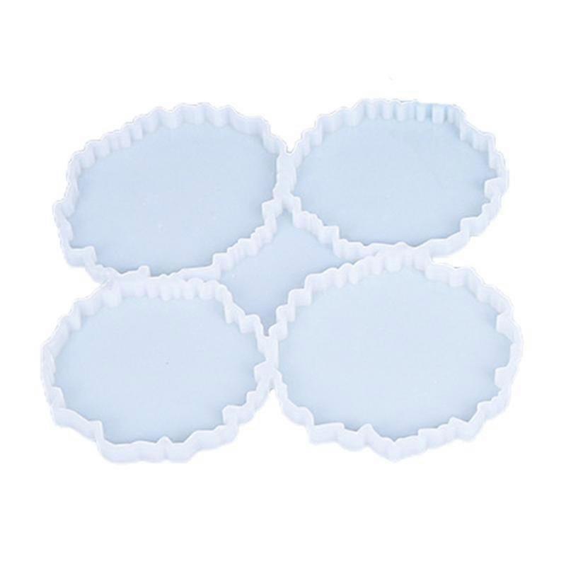 Epoxy Mold 4 Irregular Coasters, Silicone Mold (1 Piece, White)