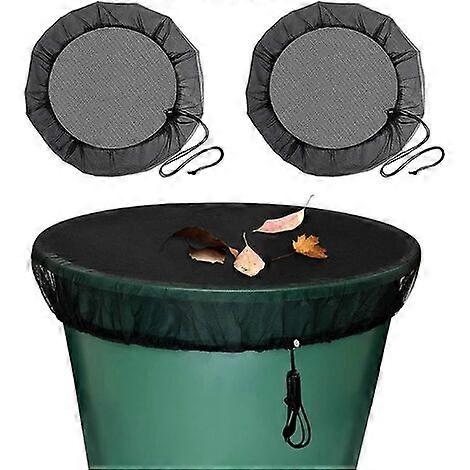 2 قطعة شبكة خزان المطر ، شبكة حماية لبرميل المطر مع الرباط ، حماية البعوض والأوراق القابلة للتعديل