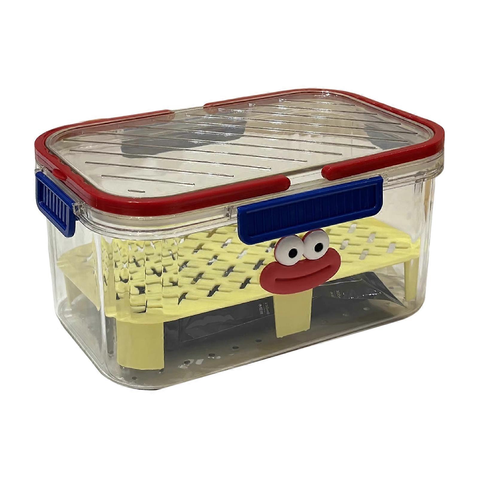 Portable Refrigerator Crisper Box with Lid Food Grade BPA Free Large Capacity Good Sealing Fridge Organizer Stackable Storage Container Jikaix