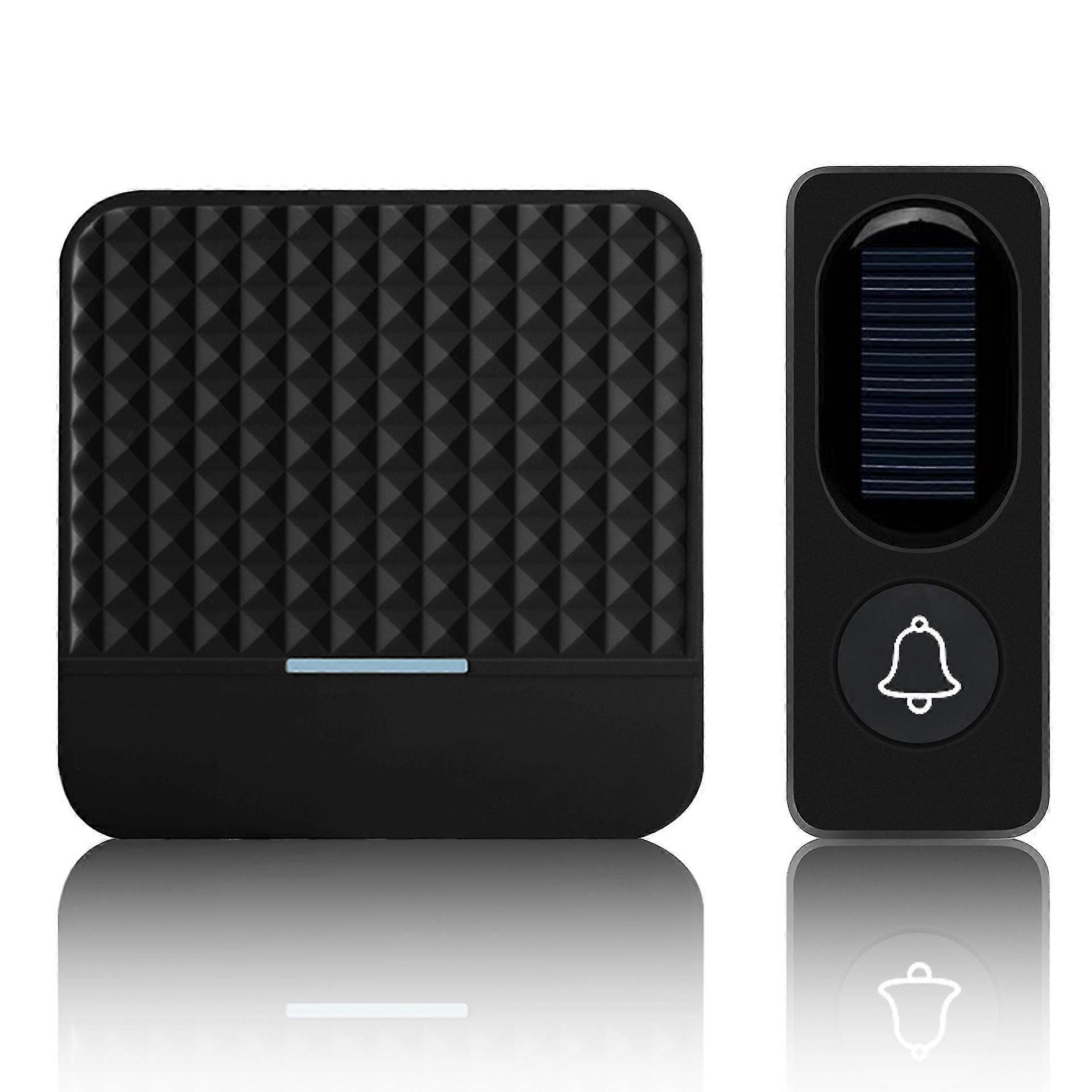 Solar Waterproof Wireless Doorbell Plug Smart Doorbell (black)