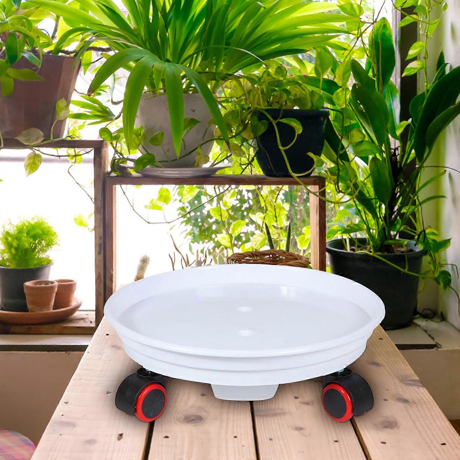 Flower Plate Cushion Base Thickened Mobile Tray With Universal Wheels c