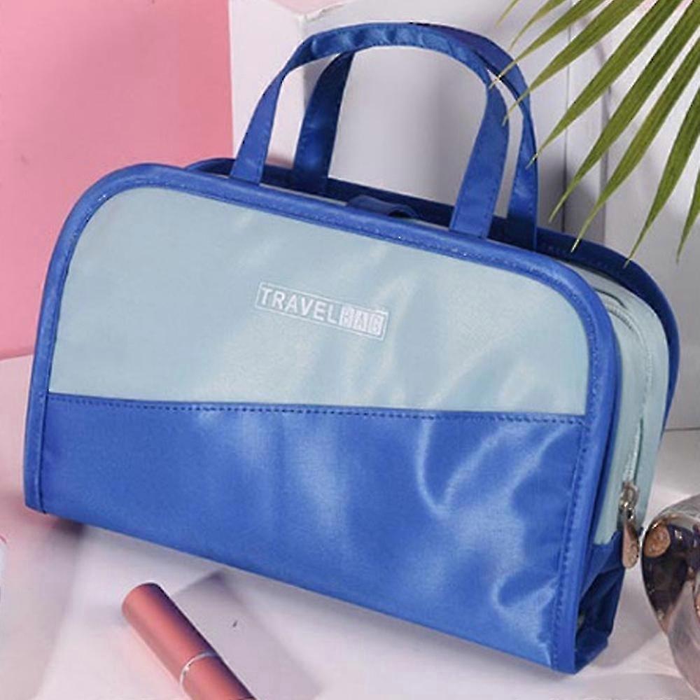 Vrouwen Meisjes Draagbare Cosmetische Handtas Reizen Color Block Make-up Toiletry Pouch