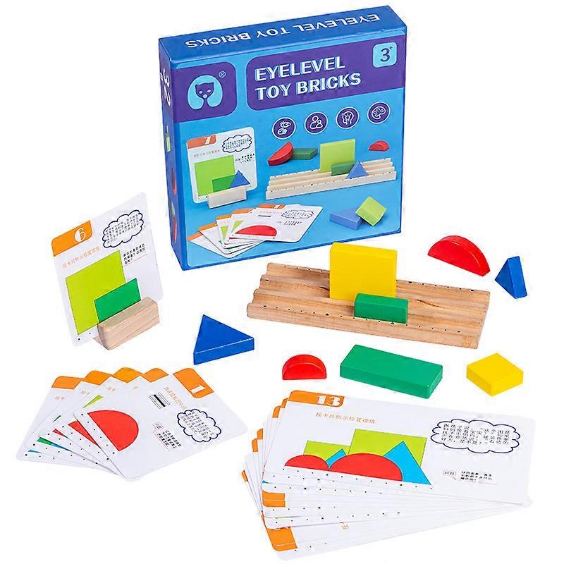 Form Color Matching Card 3D Puzzle Geometrisk matematikk Pedagogisk Space Imagination Training Leker Intellektuell problemløsning