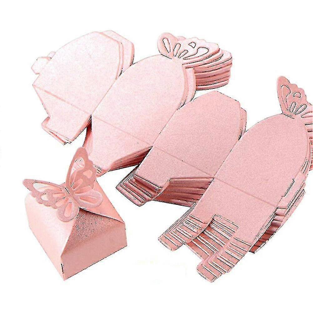 50 Pcs Of Pearlescent Carton Candy Box Candy Box Suitable For Wedding