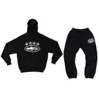 Tuta Sportiva Da Donna Con Cappuccio E Pantaloni Jogging: 2 Pezzi Felpa + Pantaloni, Tutina Casual Vita Alta Per Il Tempo Libero (Nero, Blu, Verde, Rosa Dalla S Alla XL)