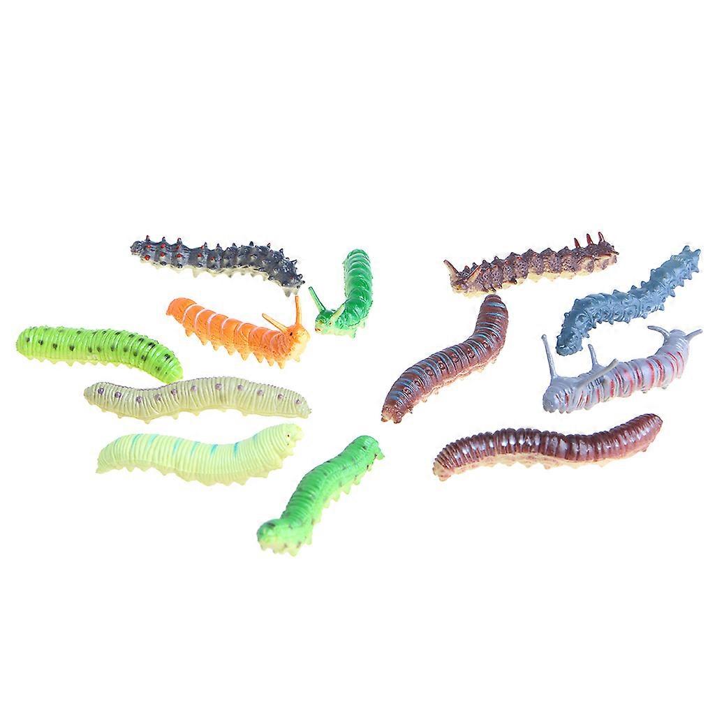  12 x Worm Realistic Fake Insect Educational Trick Toy Plastic