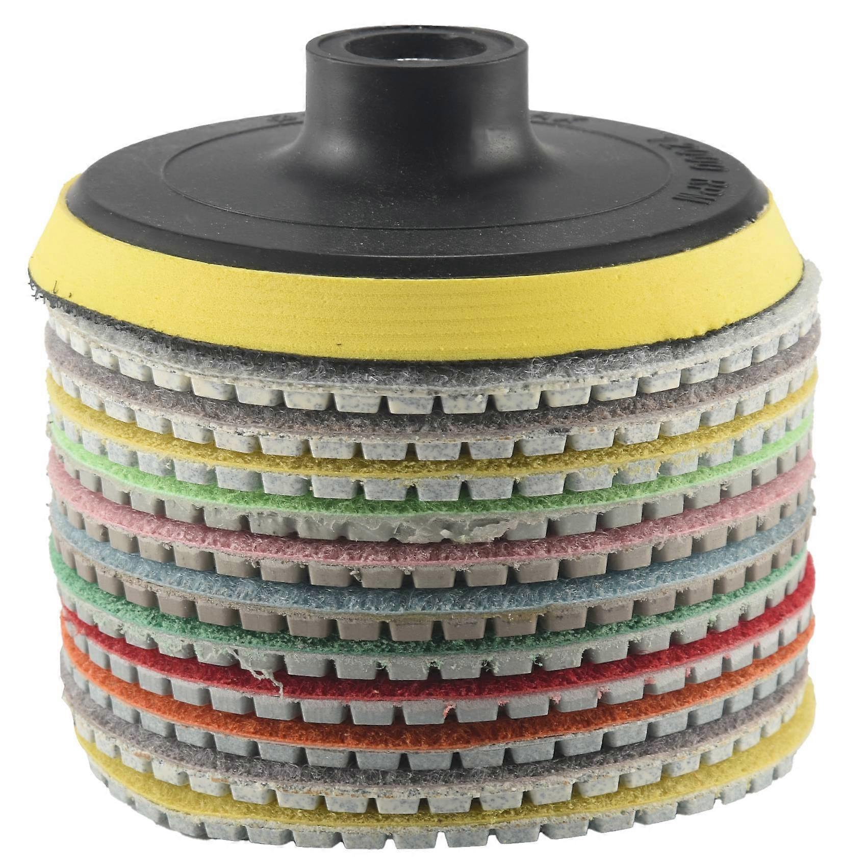 12Pcs Abrasive Tools Wet Dry Diamond Polishing Pads Sanding Disc Grinder for Stone Concrete Marble