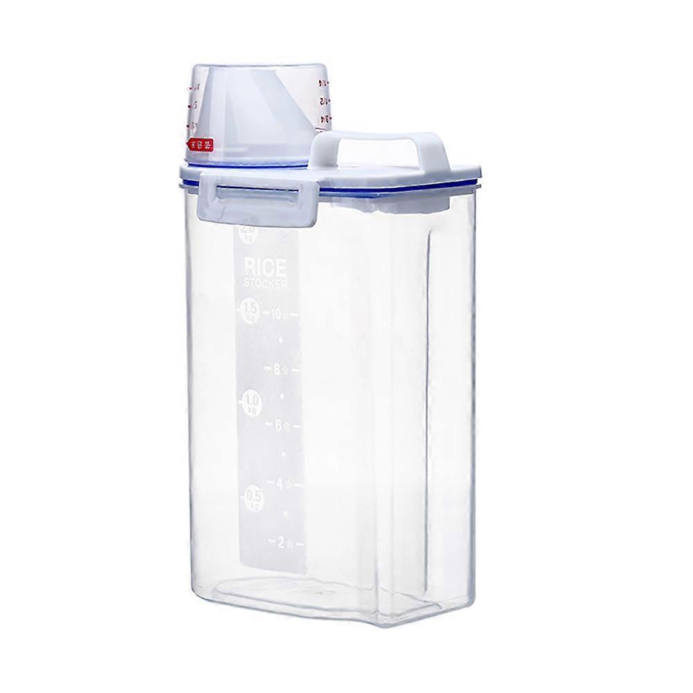 Moisture Proof Plastic Transparent Sealed Bucket with Scale Portable Kitchen Storage Box