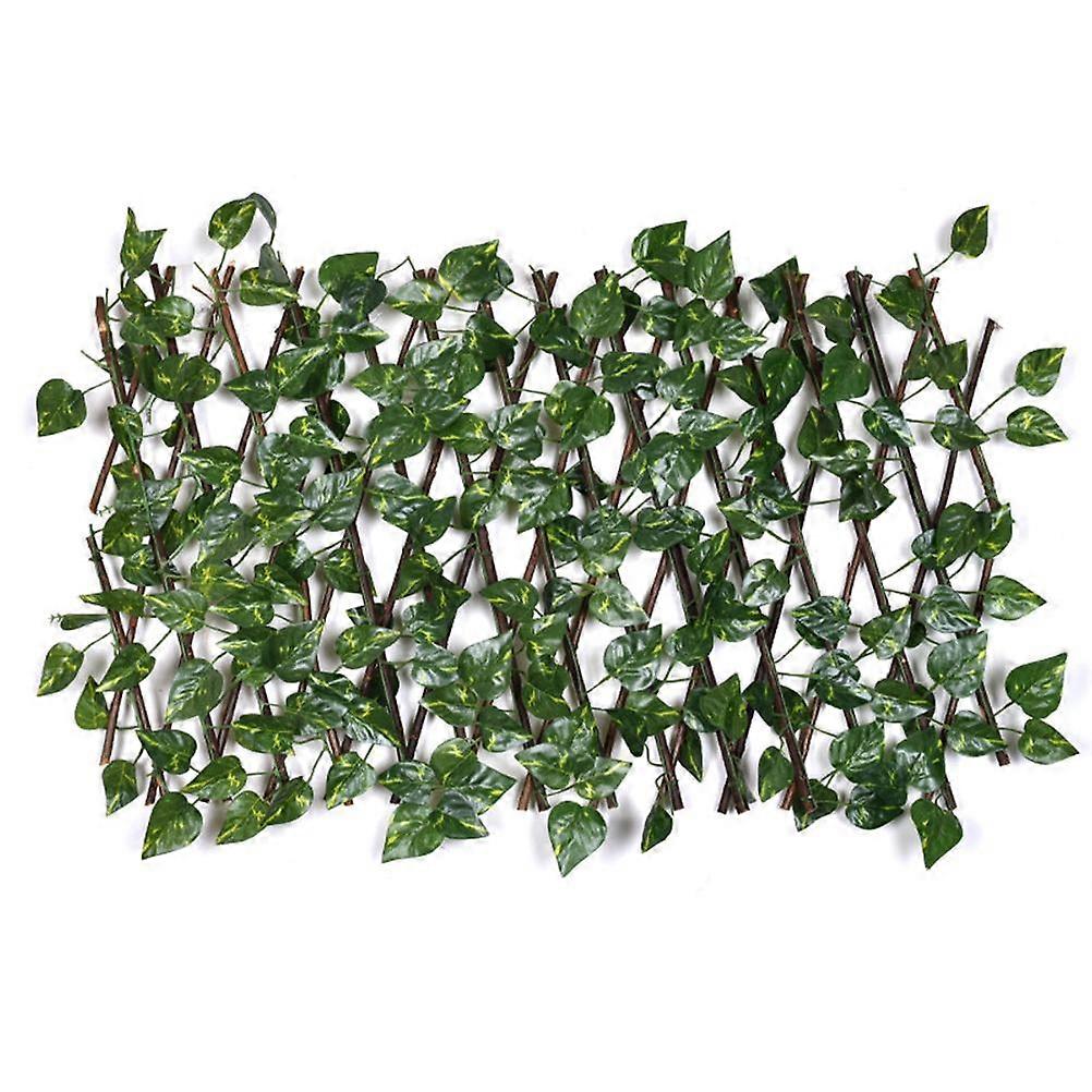 Expanderande staket Konstgjorda löv Stängsel UV-block växtskärm för utomhusbruk inomhus