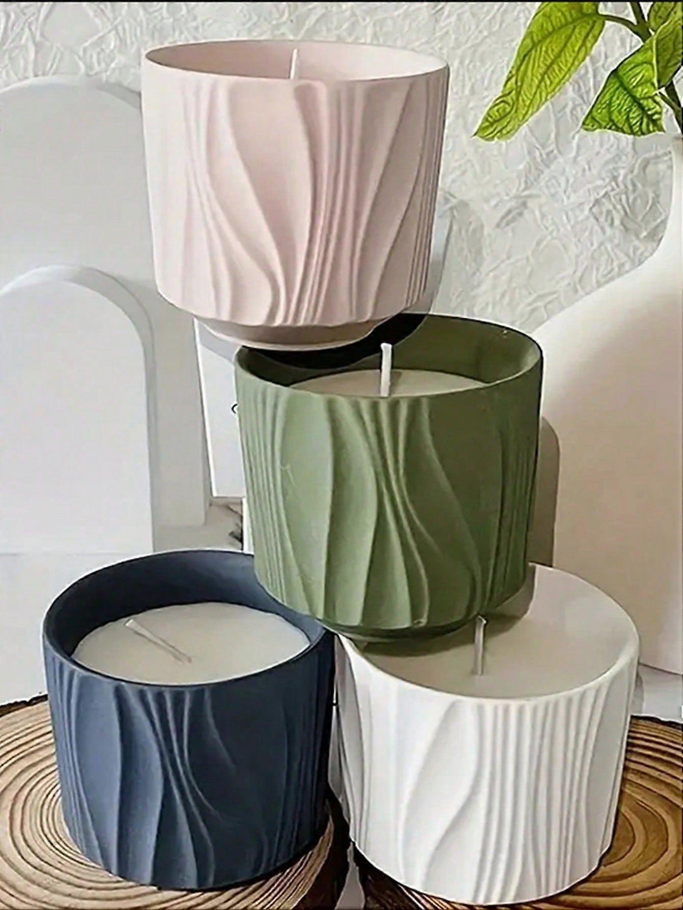 1 قطعة DIY الجص الخرسانة الروائح الكأس شمعة مع قوالب سيليكون لتخزين الجبس ومرآة الانتهاء من الديكور الإبداعي