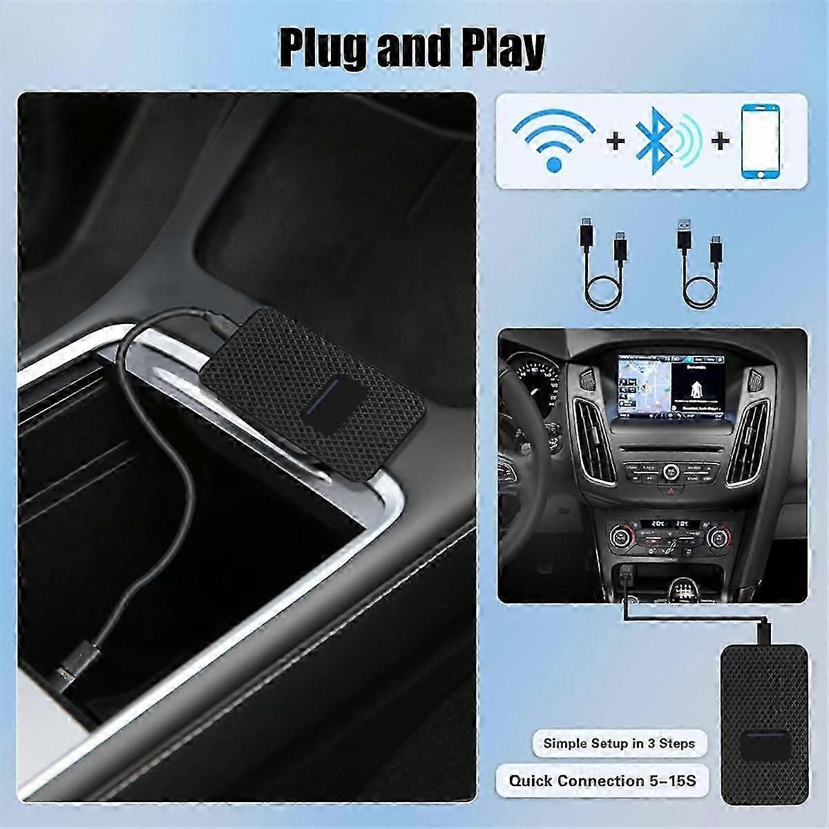 Wireless Carplay Adapter Android Auto Adapter, Carplay Dongle Magic Ai Box For Wired Carplay Android Auto To Upgrade