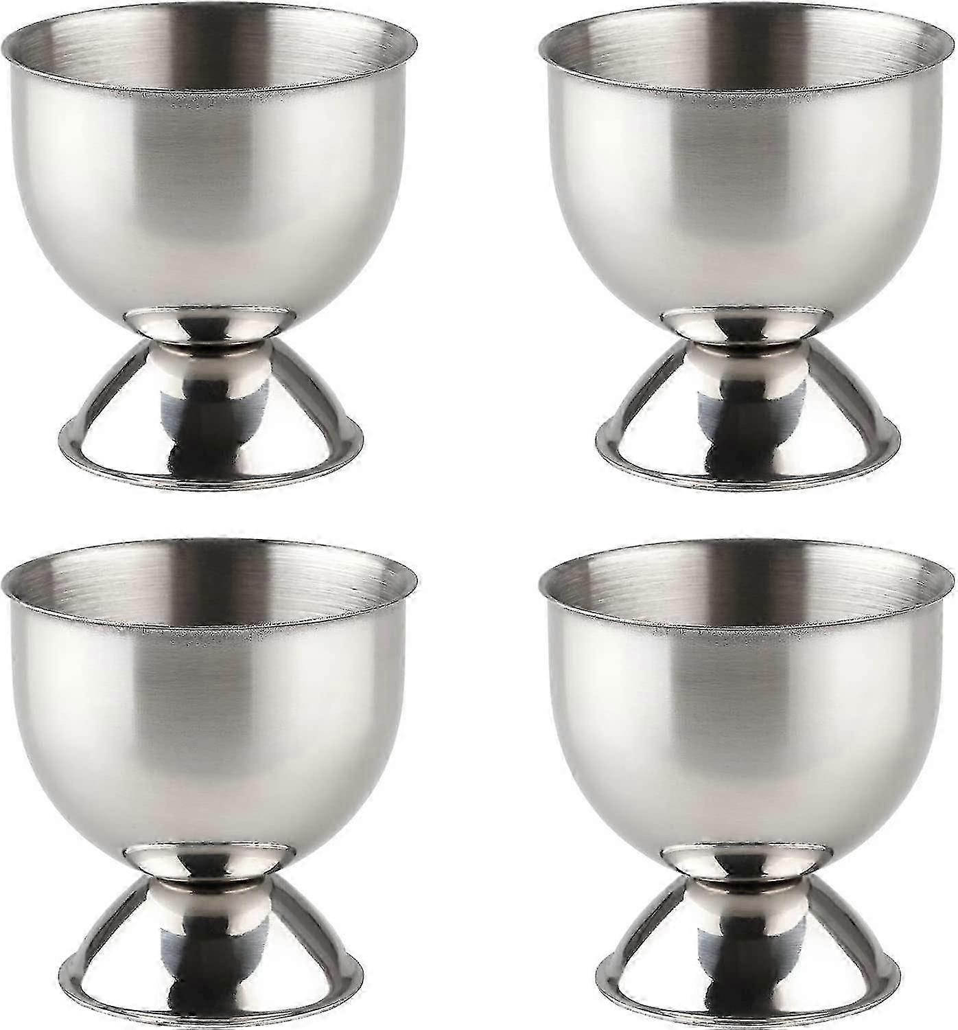 Egg Cups Set For Hard Soft Boiled Egg Stainless Steel Egg Tray Holder Kitchen Tool-4pcs
