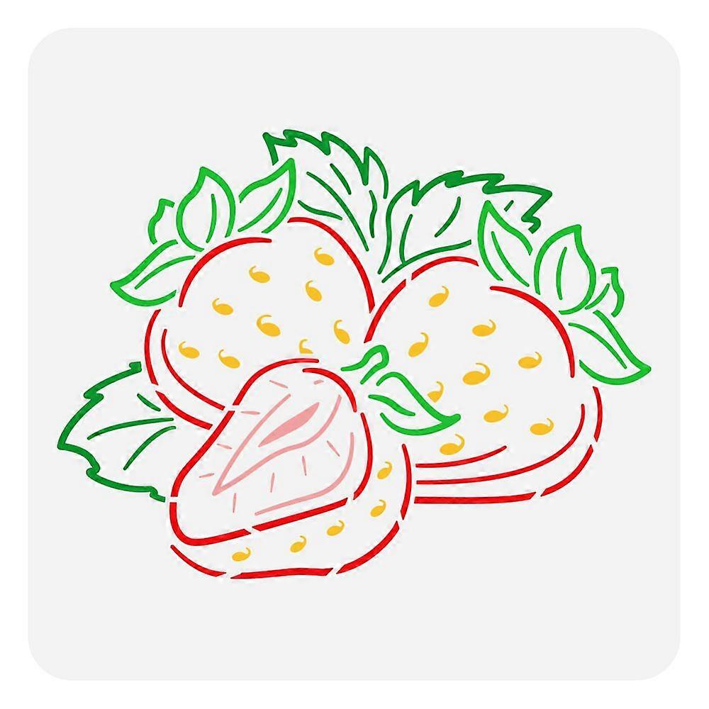 PET Hollow Out Drawing Painting Stencils for DIY Scrapbook Photo Album Strawberry 30x30cm