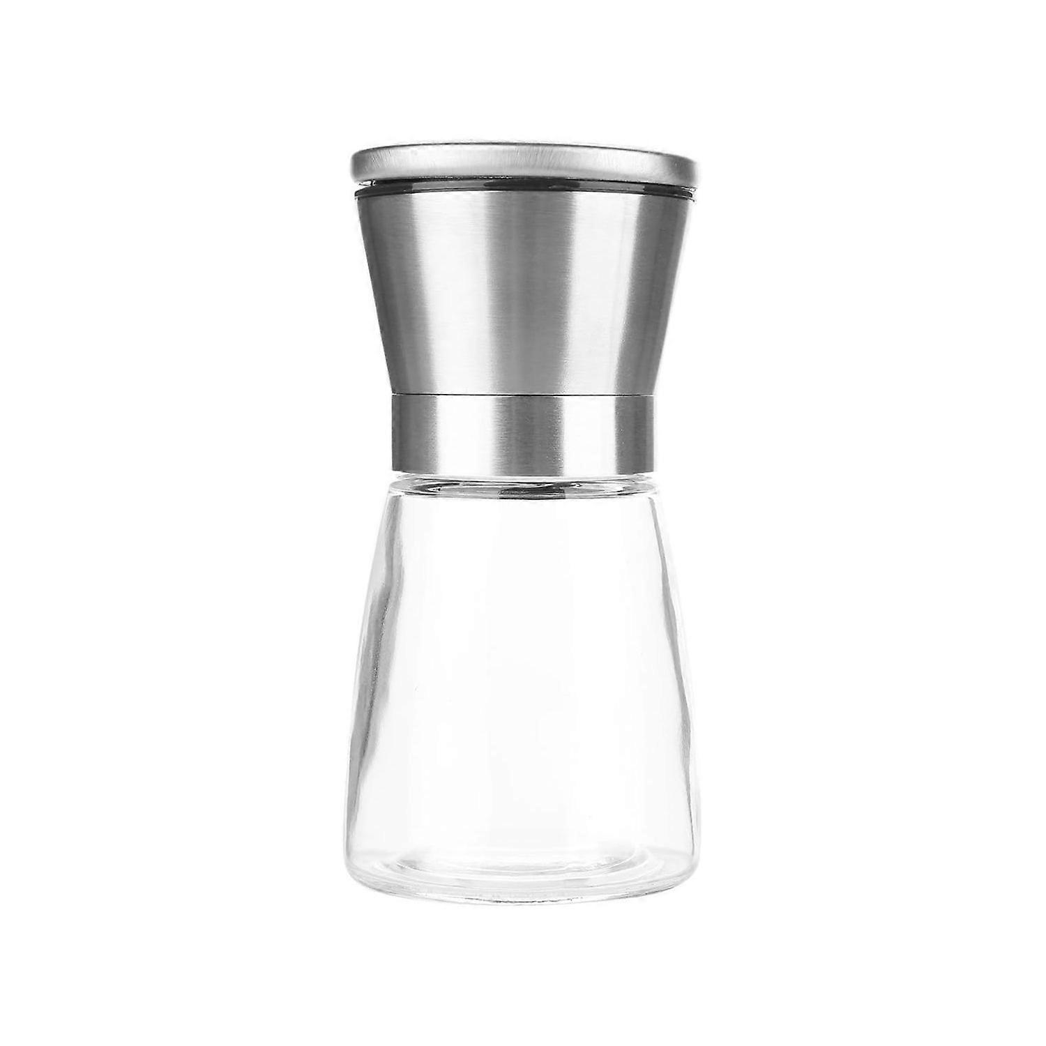 Moedor de pimenta elegante de aço inoxidável com tampas duplas