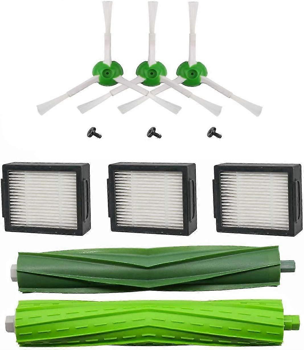 Replacement Parts Kit Compatible With Roomba I7 I7+ E5 E6 E7 - Pack Of Side Brushes, Rollers And Hepa Filters