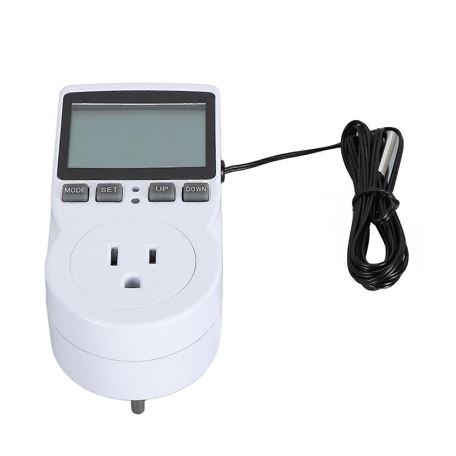 Plug Temperature Controller Outlet Backlit Digital Cooling and Heating Timer Plug with Sensor US Plu