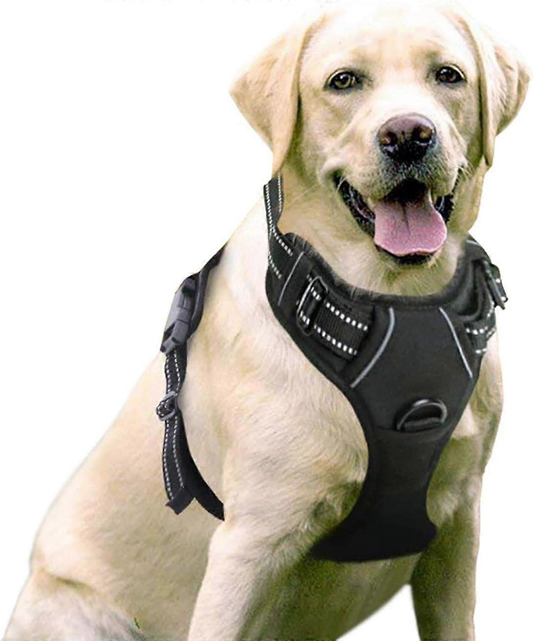 Dog Harness Anti Traction, for Dogs Easy to Put on Adjustable Reflective Harness with Front Tie Easy Walk for Dogs Medium, Large