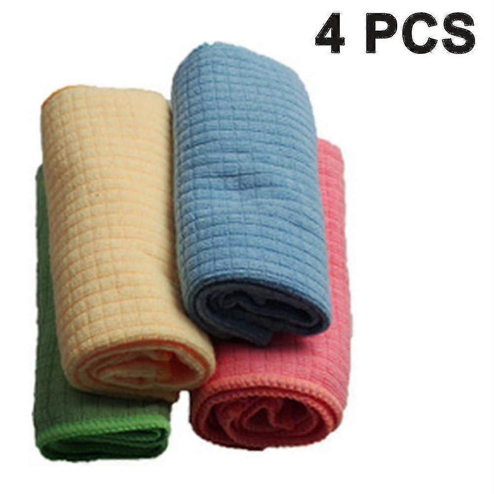 4 قطع مناشف الشاي Microfiber ، قدرة امتصاص لا تصدق ، أقمشة الألياف الدقيقة الخالية من الوبر في جودة تقديم الطعام ، قماش التنظيف / قماش الوافل