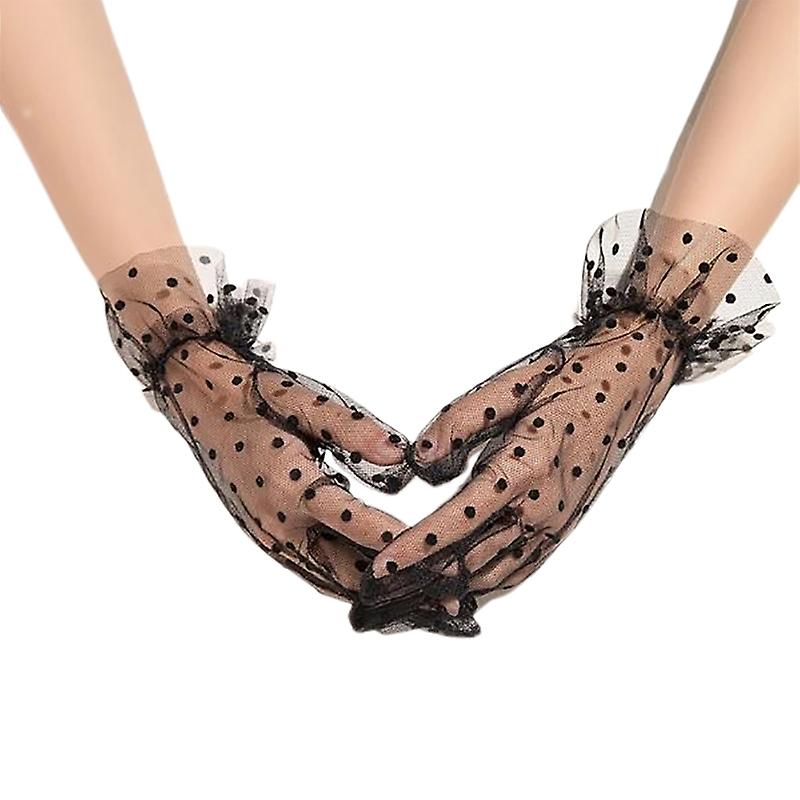 Kvinder Korte Flæser Blonde Dekorative Handsker