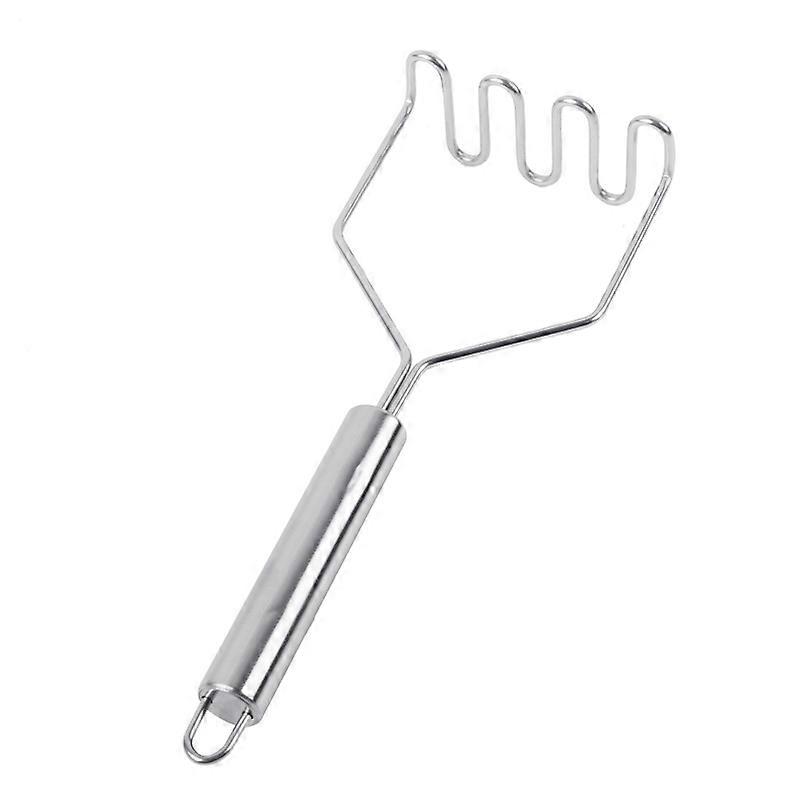Wave-shaped potato masher with practical holes