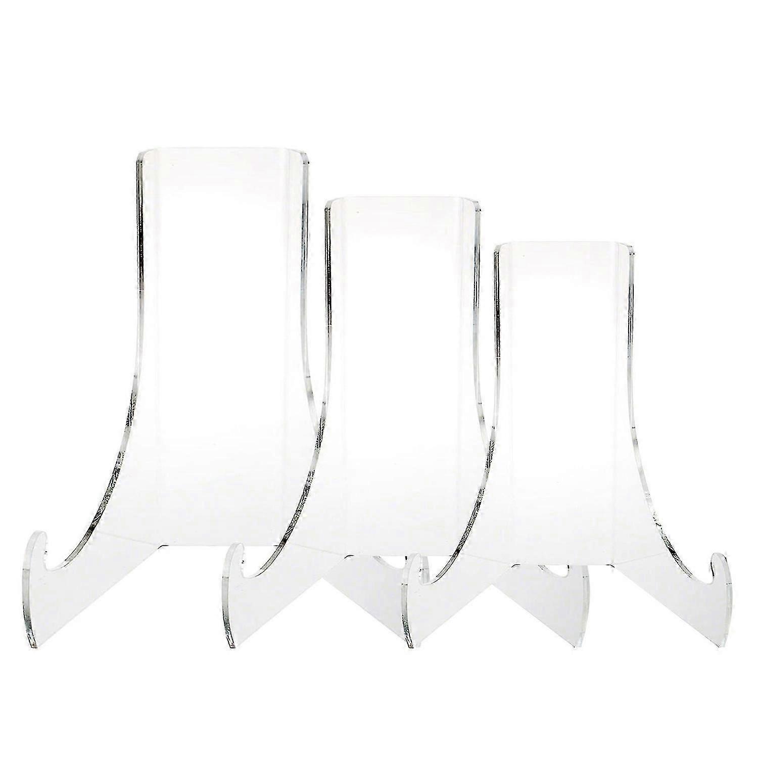 3 Pcs Plate Stands Clear Bowls Display Easels Great Load Bearing Stable Structure Tea Cake Display - MXBC