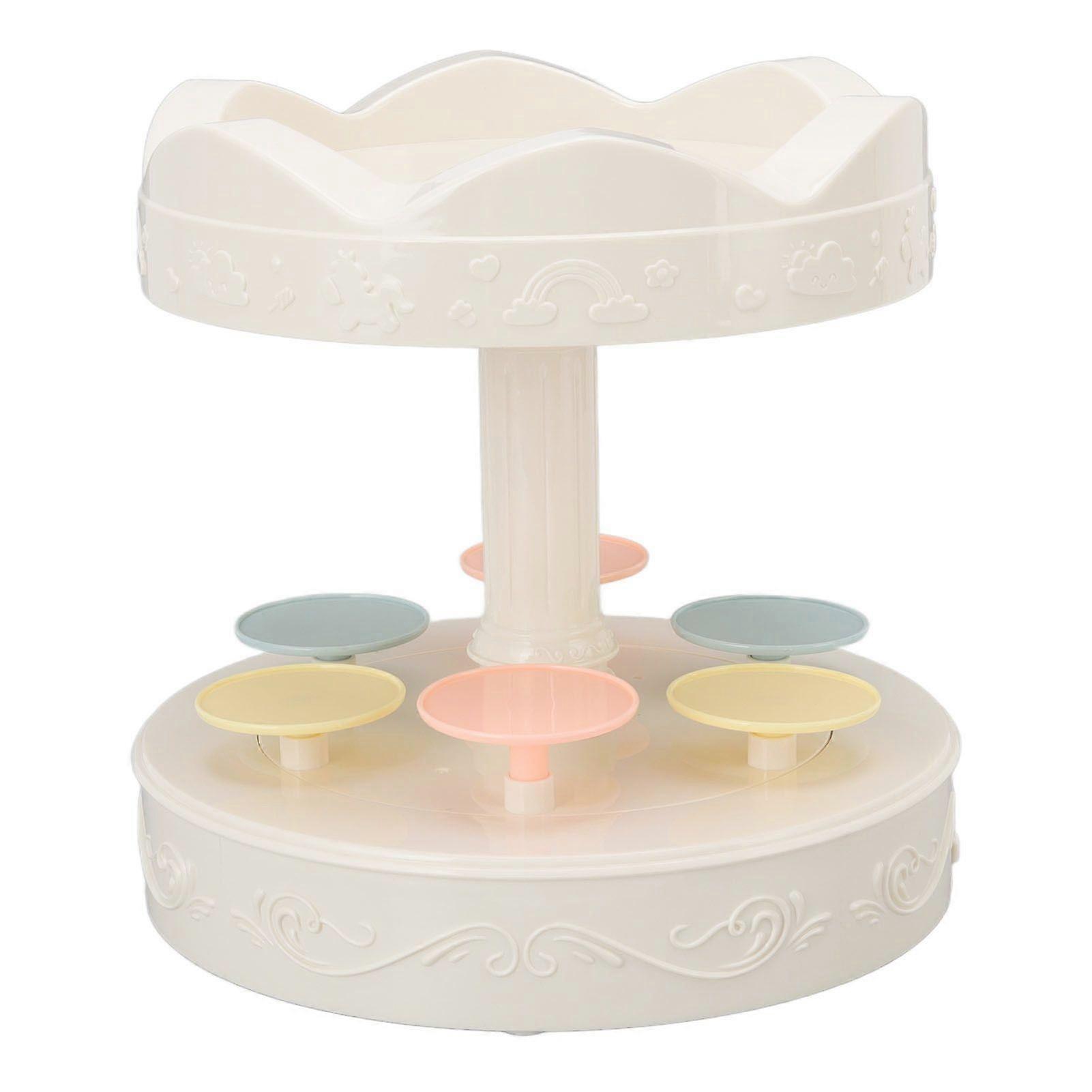Rotating Dessert Machine Automatic Revolving Double Layer Dessert Display Stand Cupcake Display Plate