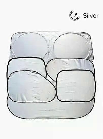 6 Pieces/Set Car Sunshade Windshield Covers Anti Snow Ice Window UV Protection Shield Reflective Sun Block Front Rear Back Side