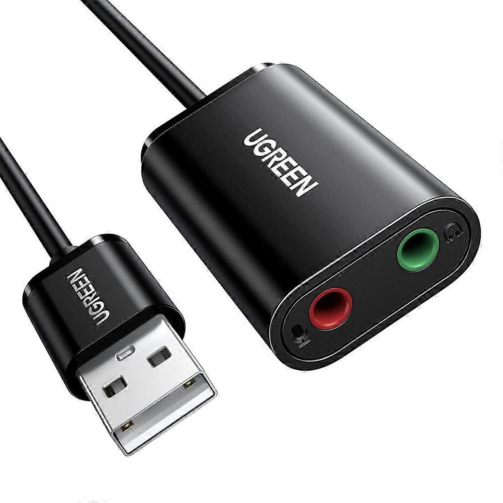محول صوت UGREEN 30724 USB مع مقبس ميكروفون سماعة رأس مقاس 3.5 ملم للكمبيوتر الشخصي / PS5