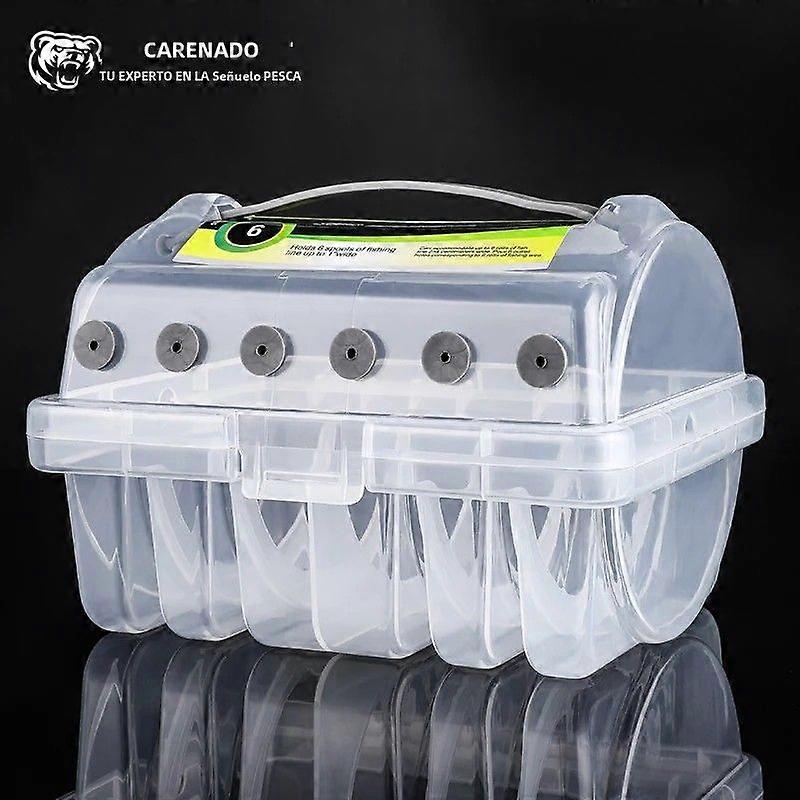 BEARKING Fishing Tool Box with 6 Compartments Line and Hook Storage Fishing Tool Organizer Double Sided Plastic Material