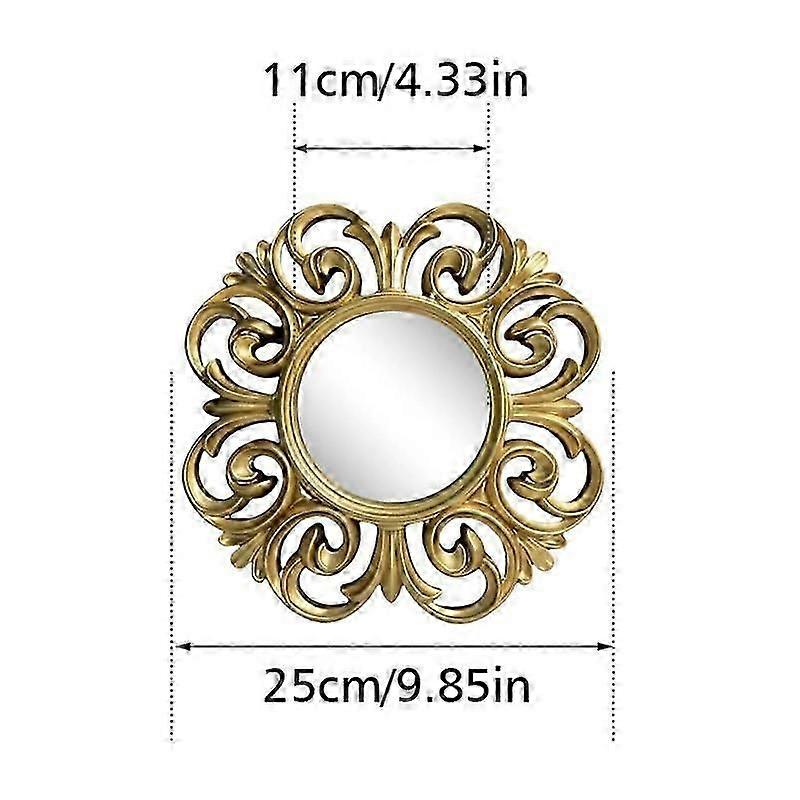 1PC/3PC Vintage Round Square Wall Mirror Sets Home Hanging Mirror Sets Gold Hanging Mirror