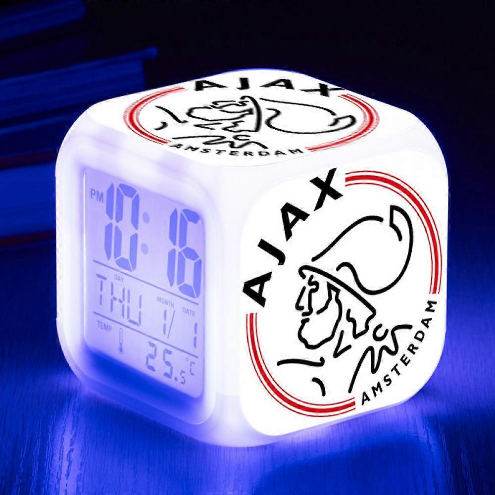 LED electronic alarm clock, colorful square alarm clock, 3-sided color pattern clock