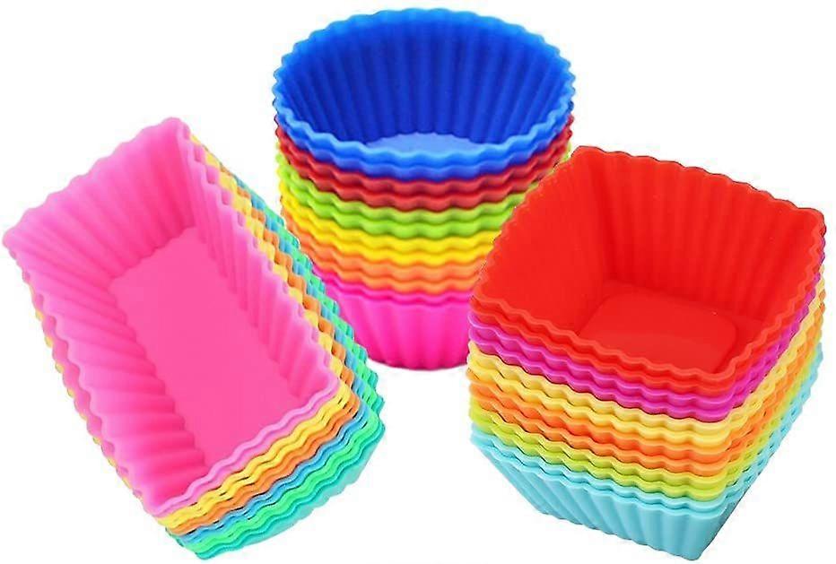 再利用可能なシリコンカップケーキライナー36パックノンスティックベーキングモールド