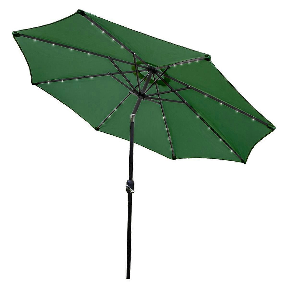 Parasol inclinable LED vert 2,7 m