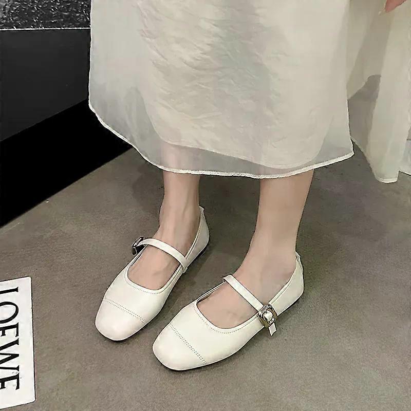 Spring and autumn fashion single buckle women's solid color square head beautiful casual comfortable shoes