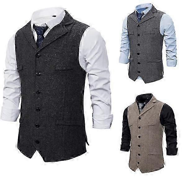 Herren Revers Slim Suit Weste Casual Soft Single Breasted Suits Weste
