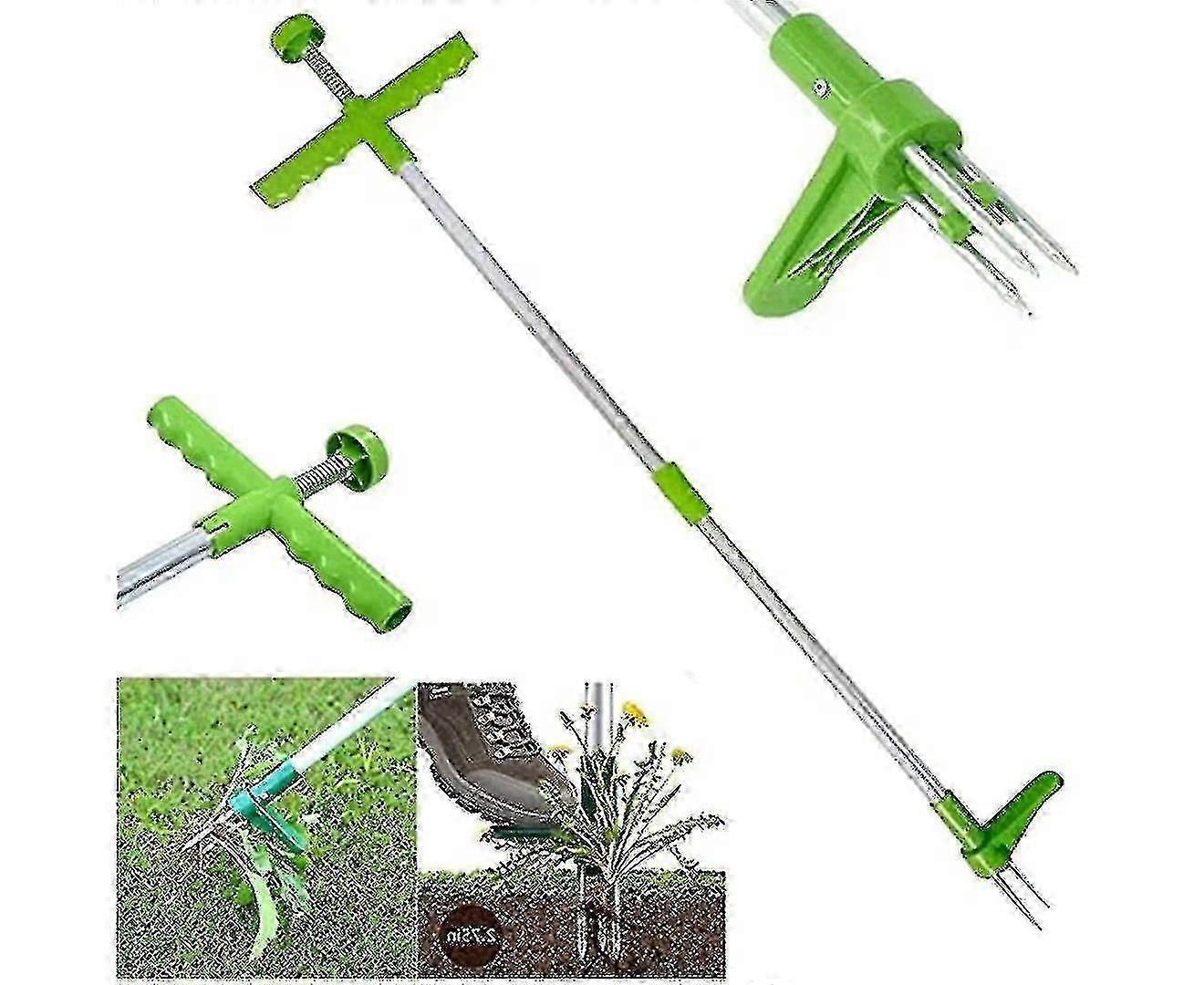 Standing Plant Root Remover Weed Puller Tool With Claws Picker 39"