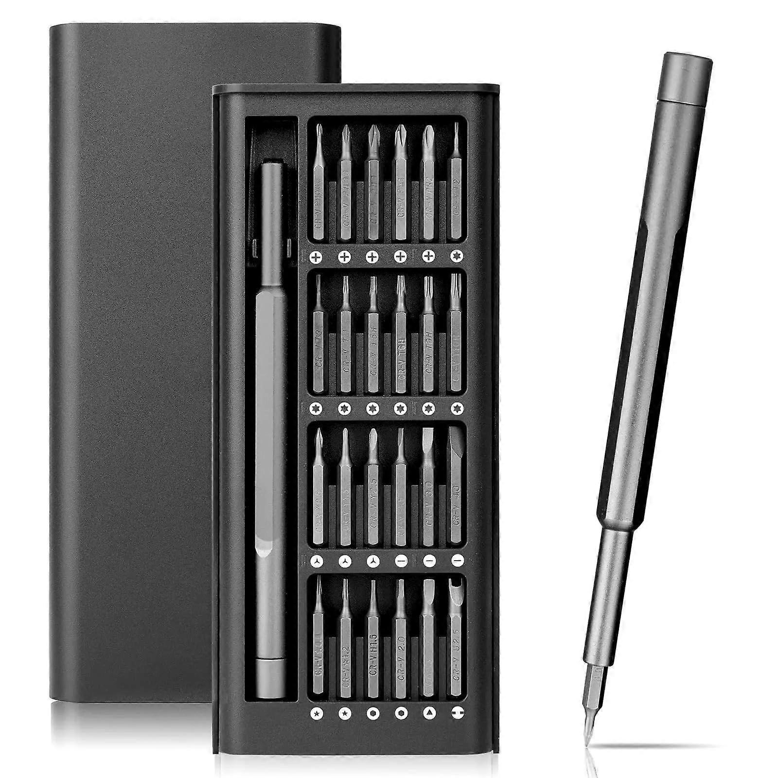 24 Piece Mini Screwdriver Set for Eyeglasses and Watches - Precision Magnetic Tool Kit with Various Sizes and Durable Material