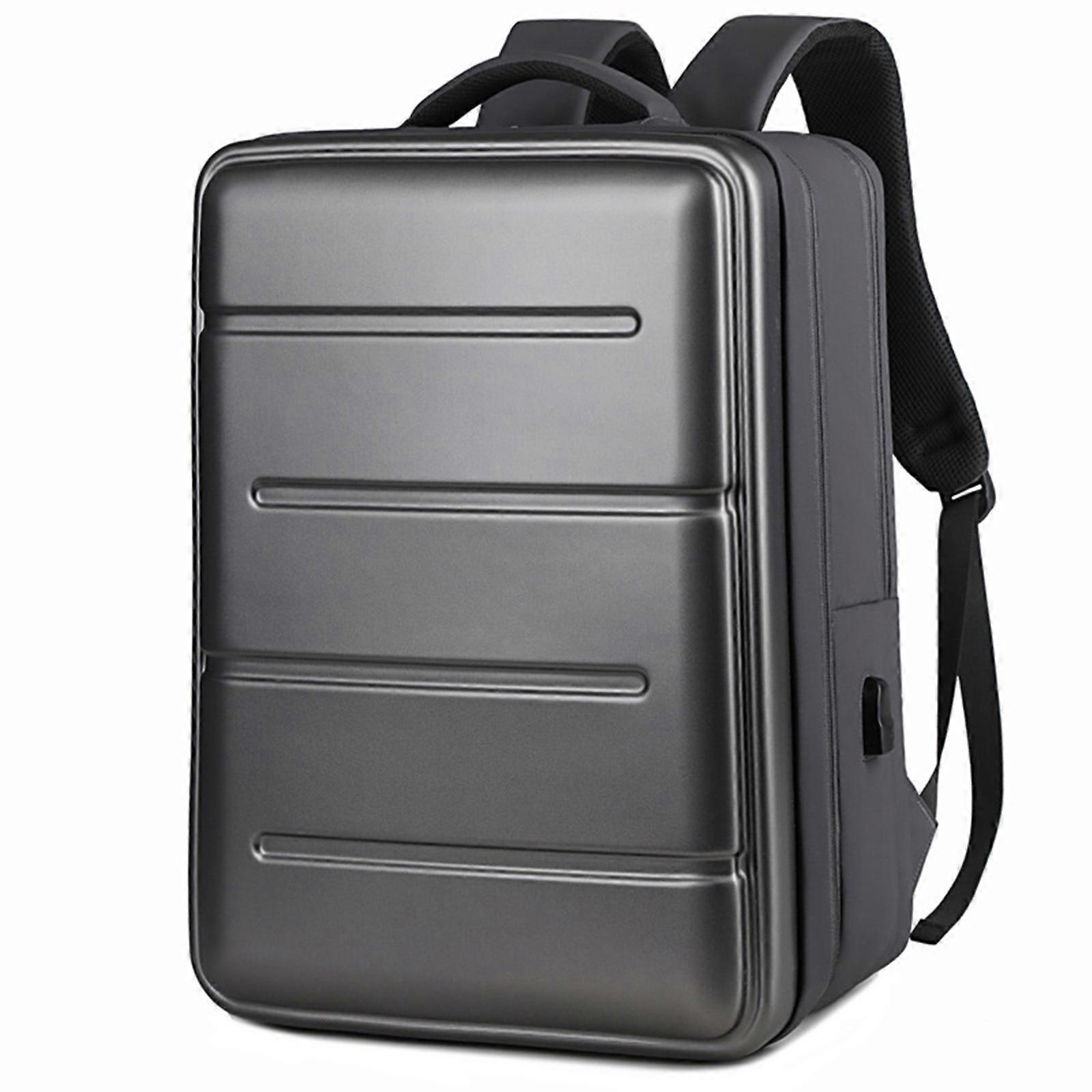 Travel Backpack For Notebook Computer With Padded Protective Layer And Convenient Trolley Sleeve For Easy Travel  Dark Grey