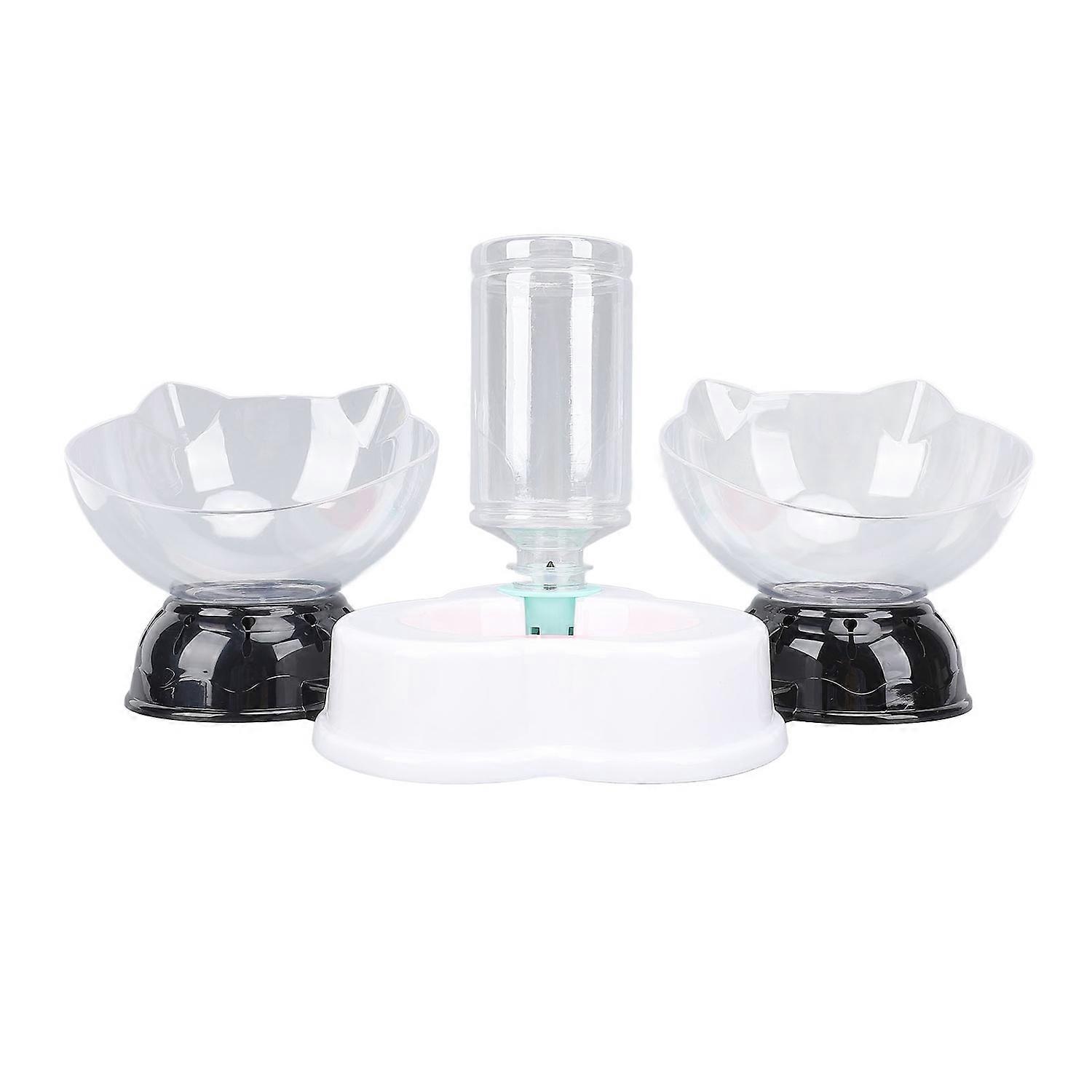 Cat Food and Water Bowl Set Neck Guard 3 in 1 Double Cat Feeding Bowl and Automatic Water Dispenser