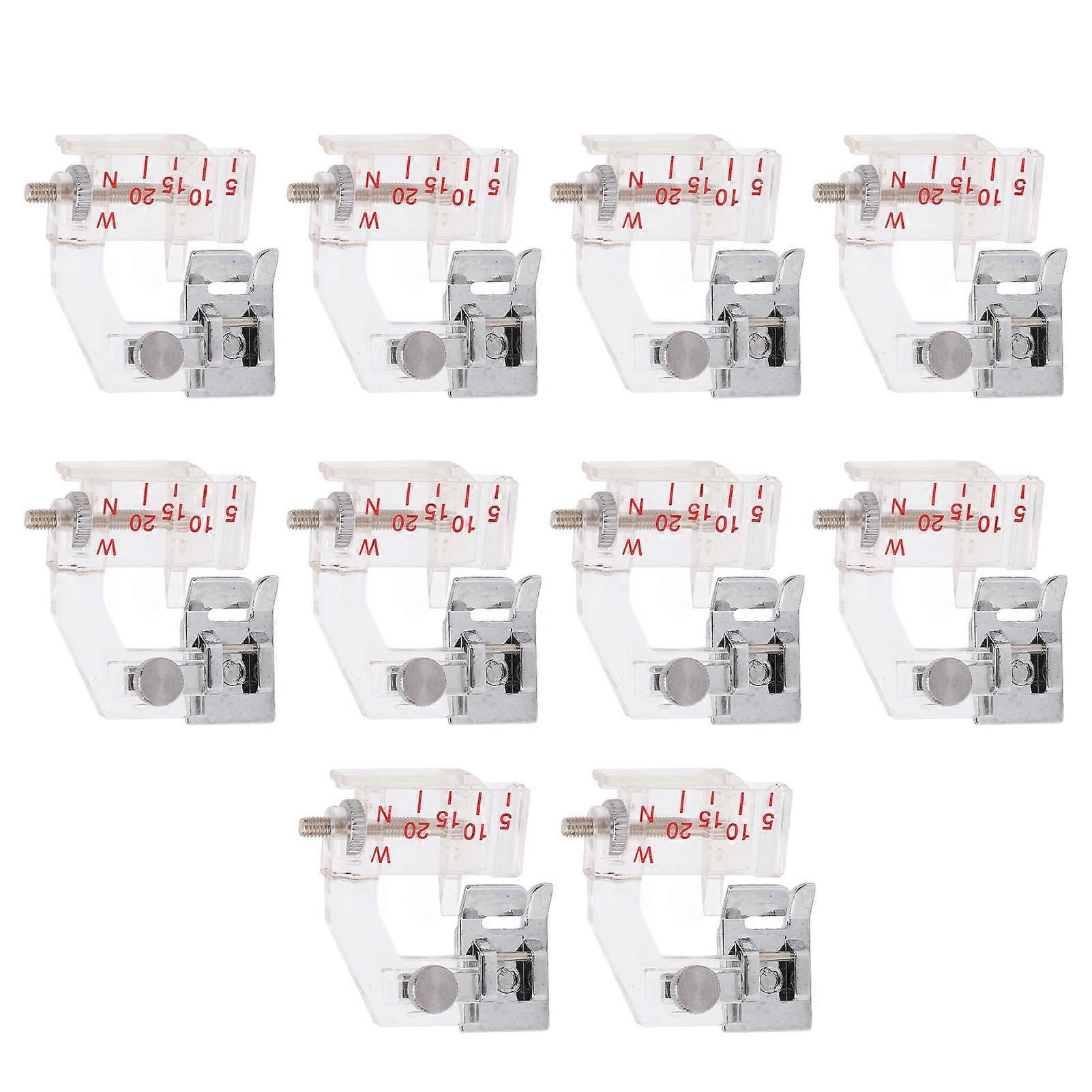 10 Pcs Hem Presser Foot Width Adjustment Rustproof Durable Sewing Accessories for Household Replacement