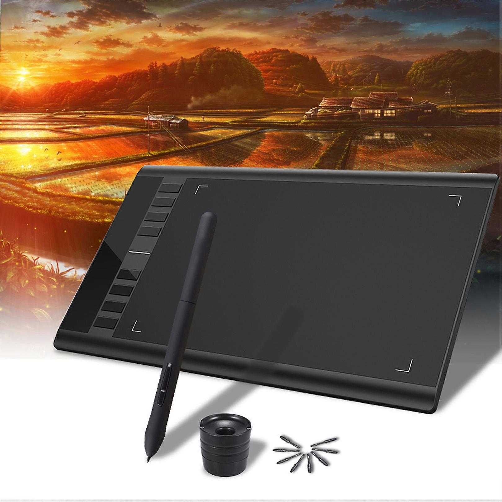 M708 Graphics Drawing Tablet 10" x 6" Battery-Free Pen 8192 Levels
