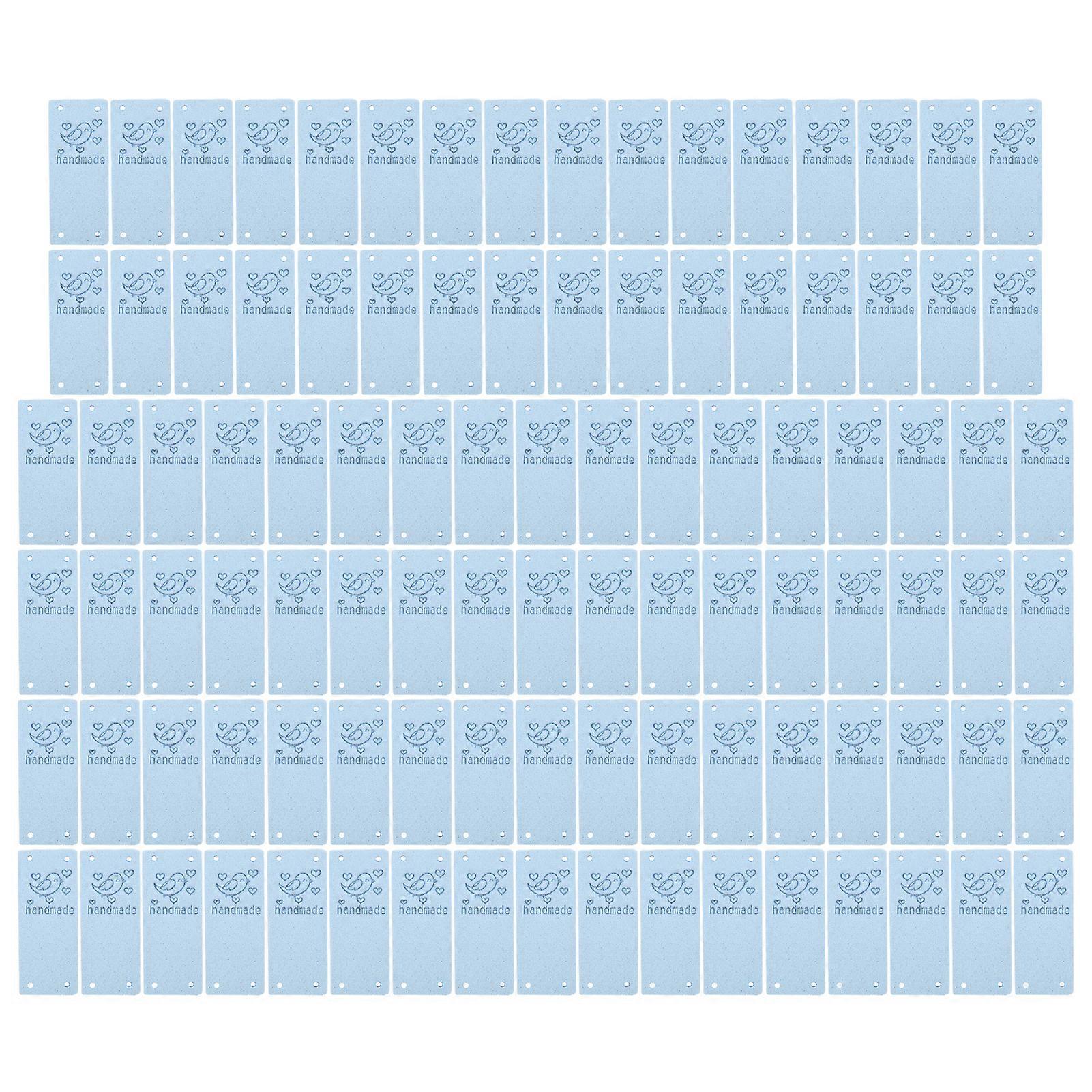 100Pcs PU Leather Label Bird Color HandMade Soft 4 Holes Useful DIY Accessories for Wallet Hat