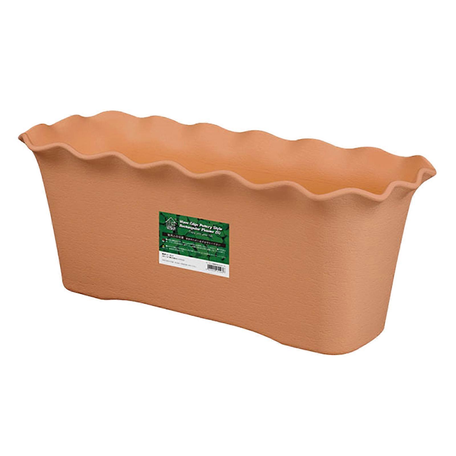 Rectangular Flowerpot Plastic Wavy Ruffled Edge Flower Slot Garden Tools