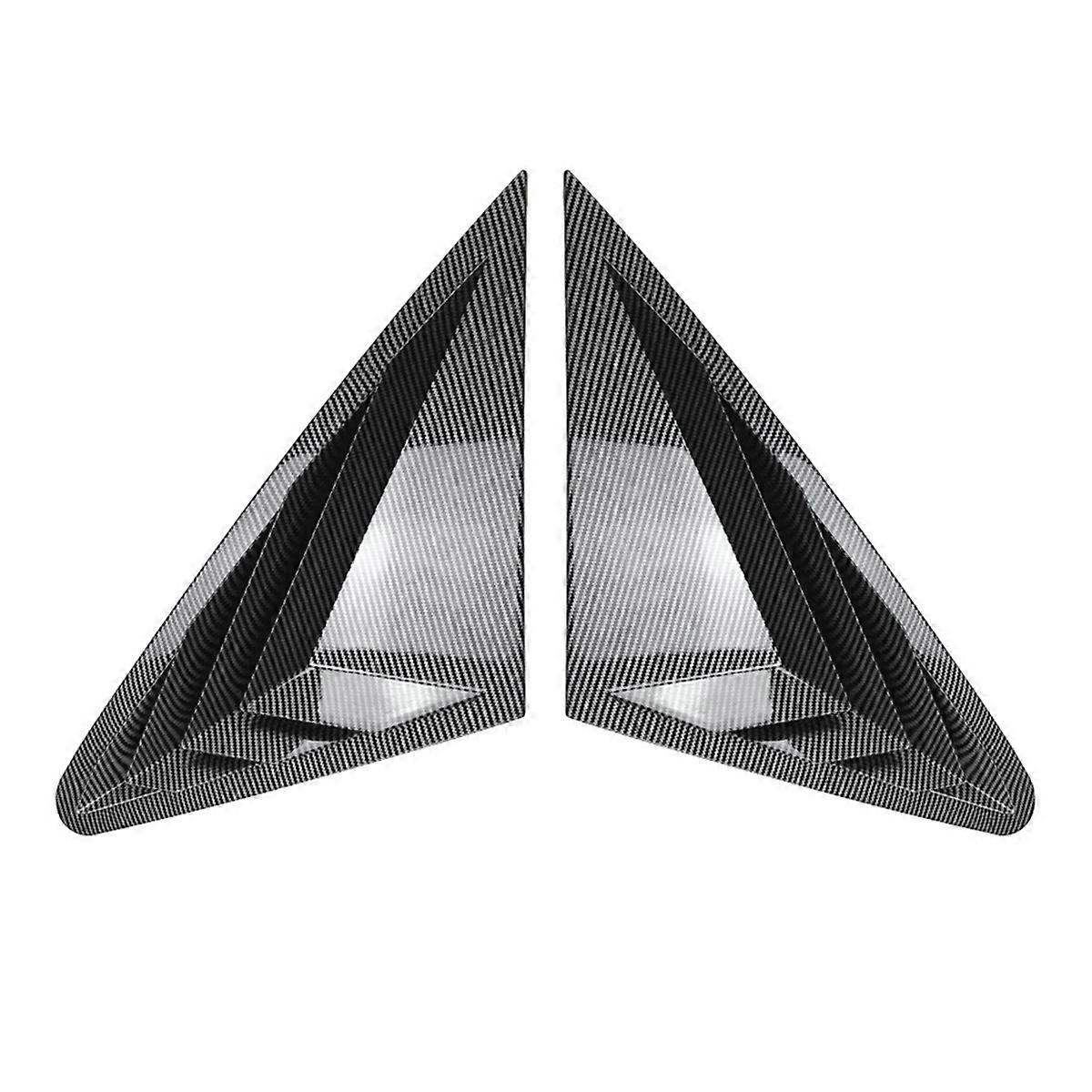 Car Rear Triangular Window Louvers Shutters Blinds Cover Trim for Q5 FY Coupe 2018-2024 Carbon Fibe