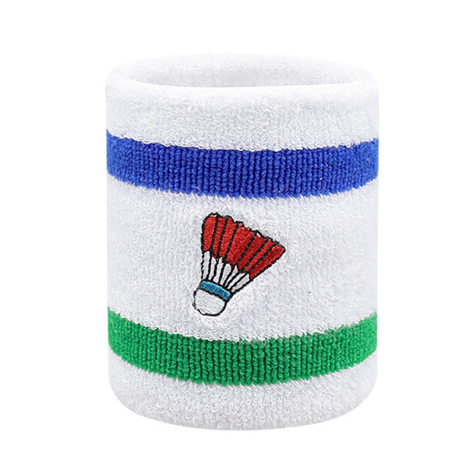 吸収性汗止めバンド スポーツリストバンド コットン製 汗止めバンド ジム バスケットボール テニス ランニング ワークアウト用 ホワイト ブルー グリーン
