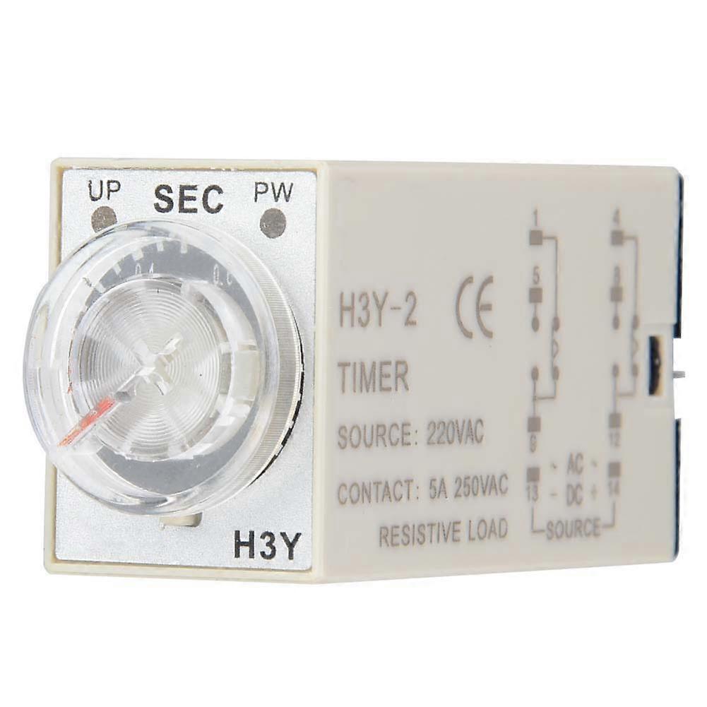 H3Y-2 Power On Time Relay Pointer Control Delay Timer 8-Pin 5A AC220V (1S)